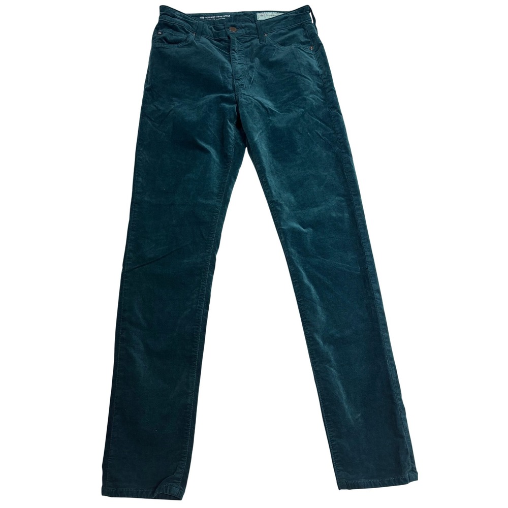 AG Adriano Goldschmied Stevie Ankle Pants Womens Teal Excellent Corduroy 27R